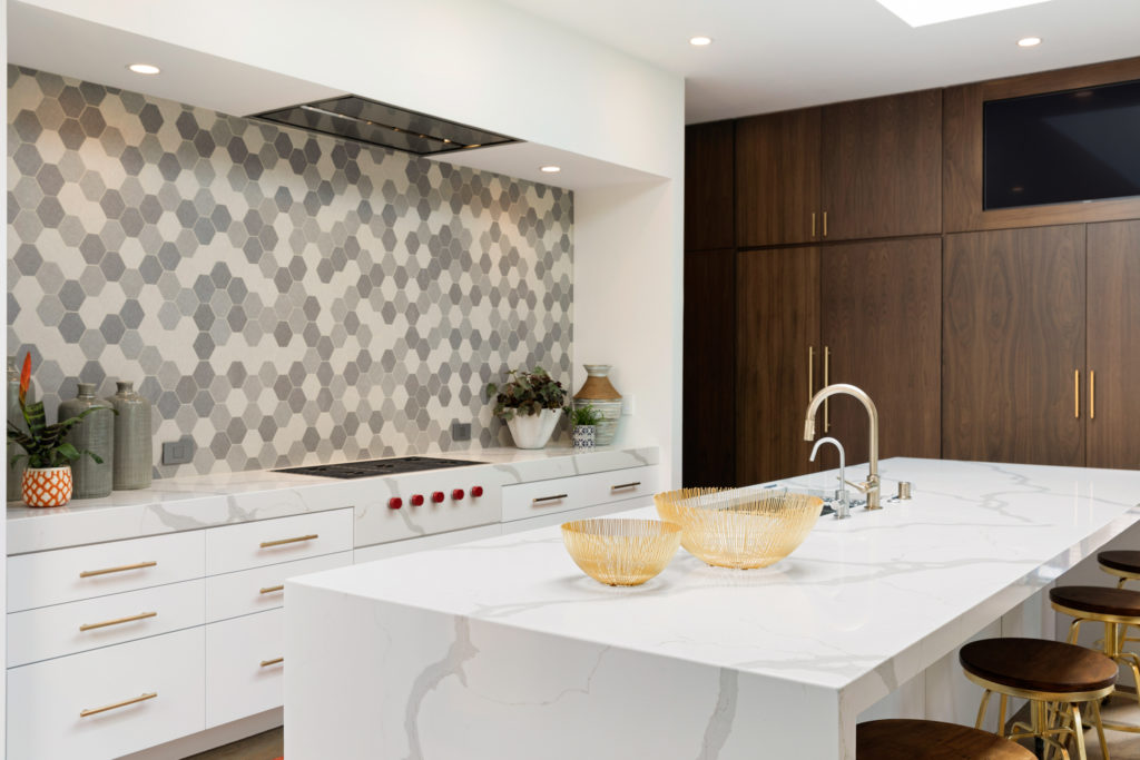 kitchen with hex tile